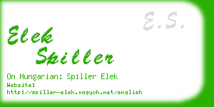 elek spiller business card